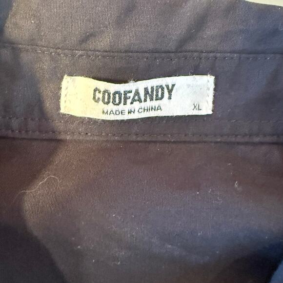 Coofandy Men’s XL Western Cowboy Shirt Black Embroidered Rodeo Style - Picture 3 of 8